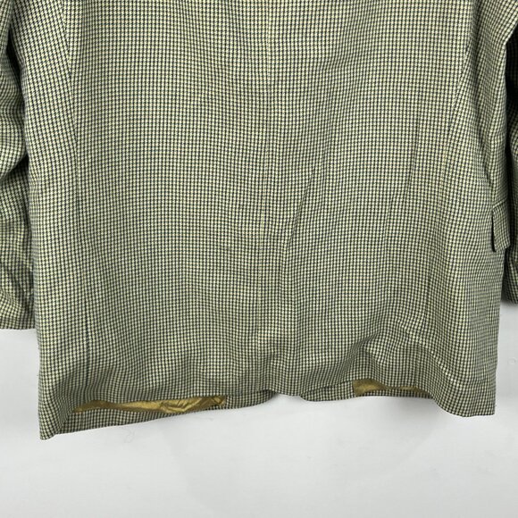 Stones Classics Blazer Jacket Size 42 Beige Green Houndstooth 2 Button Single Br - Picture 9 of 9